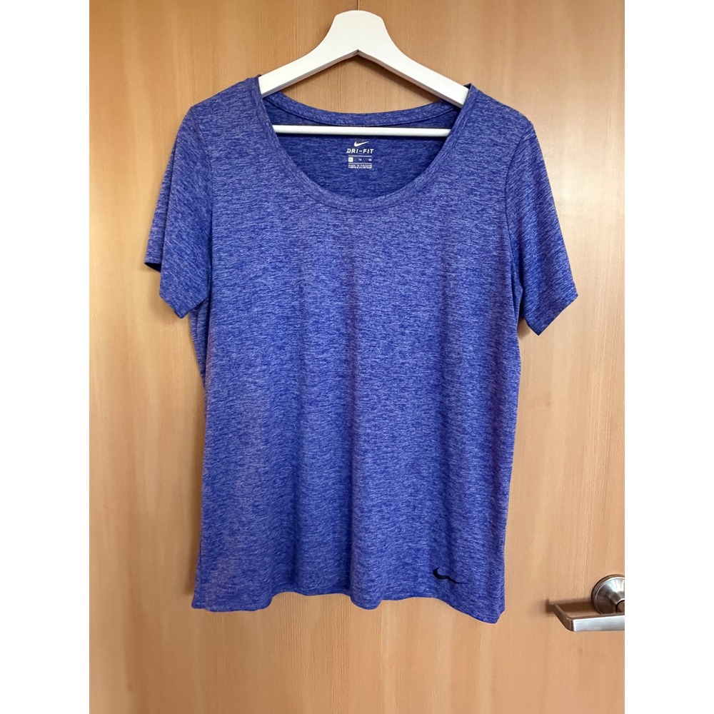 Nike Dri-FIT Womens XL Training Shirt Purple Heathered Space Dye Tee